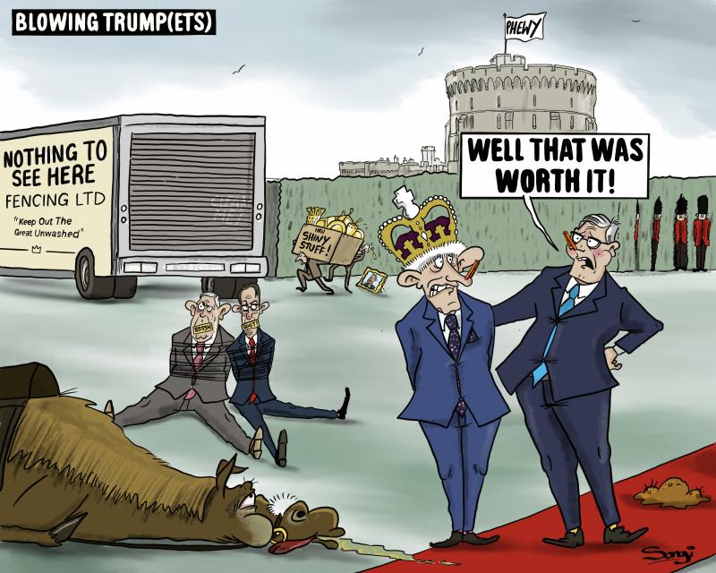 Donald Trump flies home after Royal State visit