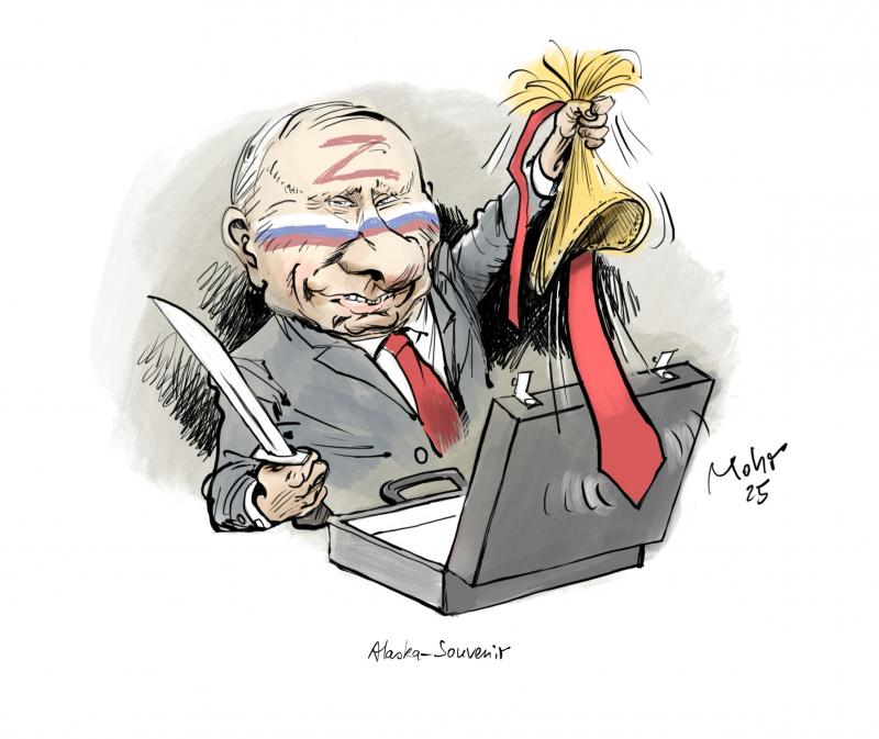 Putin with Trump's scalp and his tie