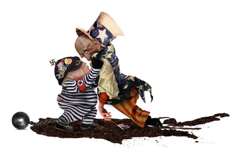 Donald Trump as America's bully, criminal, president.