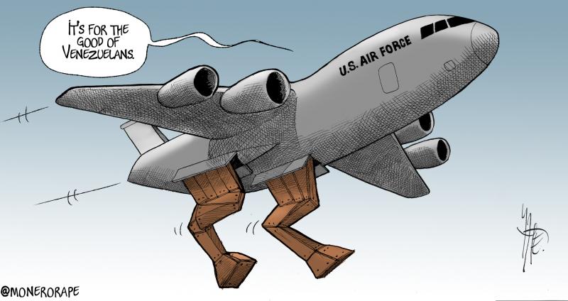The United States invades Venezuela at night in a deceitful and criminal manner.