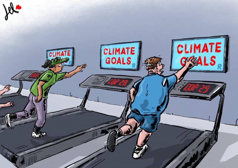 cop 29 climate goals del rosso cartoon