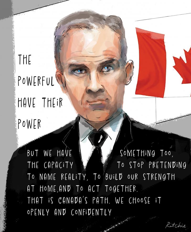 Prime Minister Mark Carney, speaking at Davos