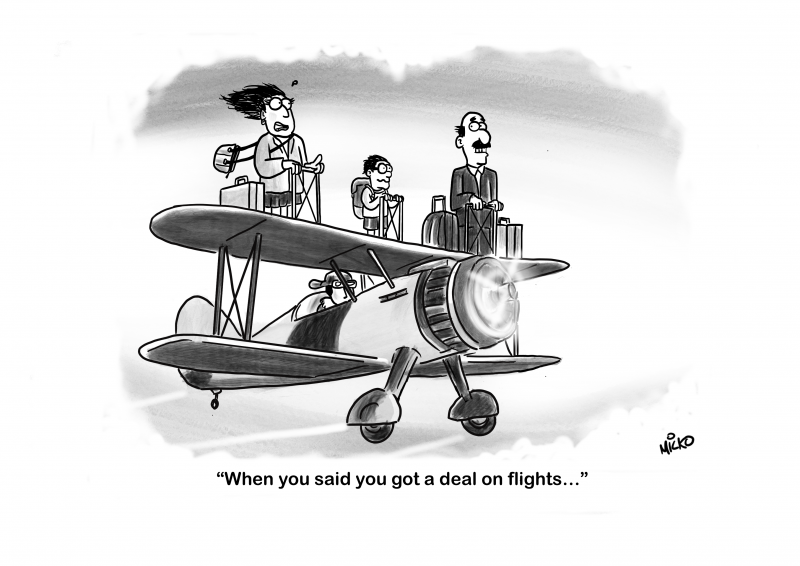 A family hanging onto an old bi-plane to help with summer flight costs.