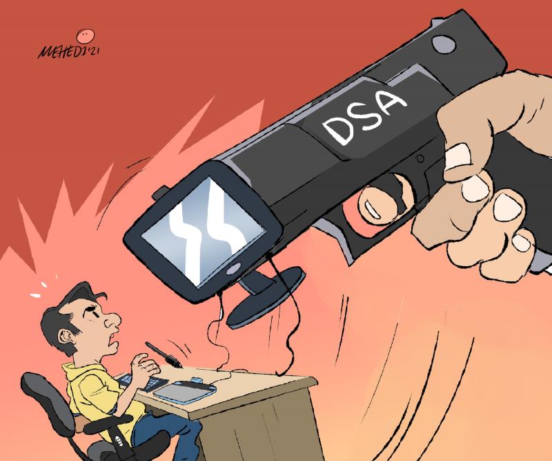 A Cartoon on Digital Security Act of Bangladesh and Cartoonist