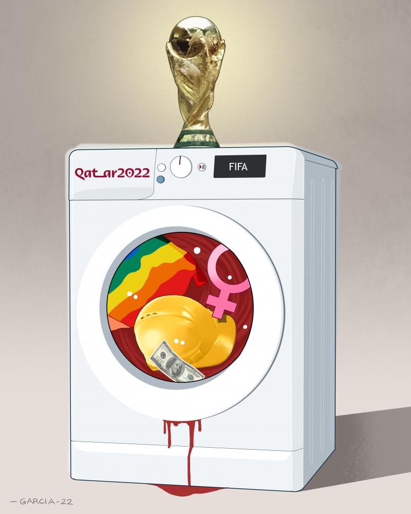 Cartoon about the Qatar World Cup