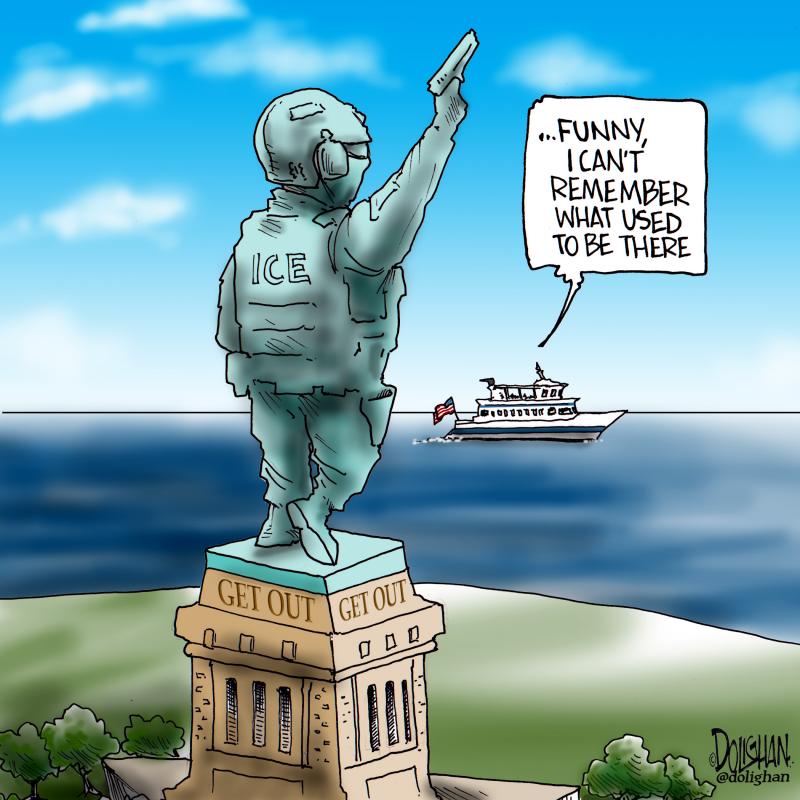 ICE agent replaces Liberty