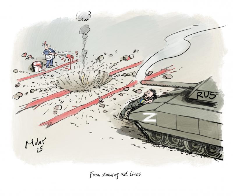 Europe drawing red lines which Putin postpones as desired.