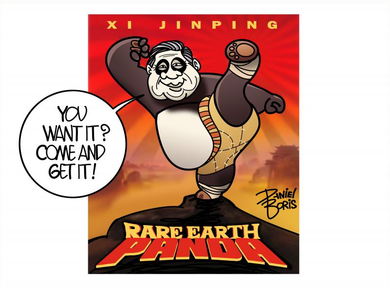 Parody of animated film poster for , Kung Fu Panda. The Panda is China president Xi Jinping. You want it? Come and get it!