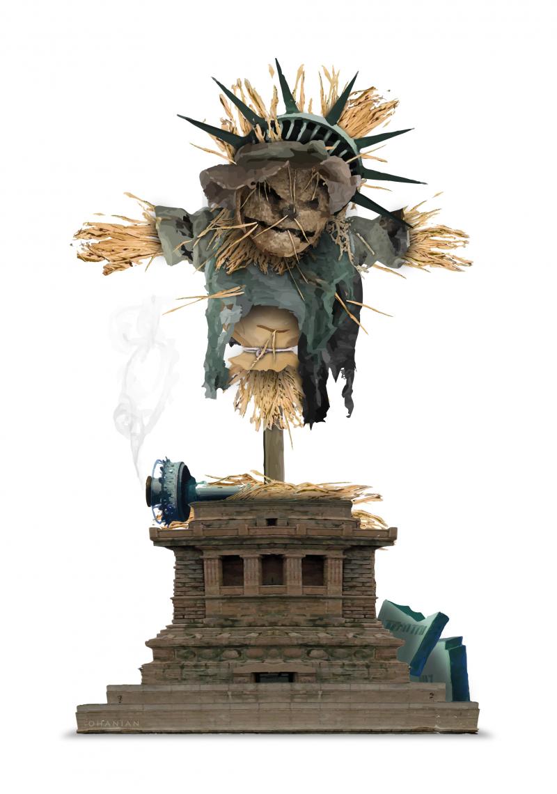 The State of Liberty no longer symbolizes the myth of the American dream for immigrants.