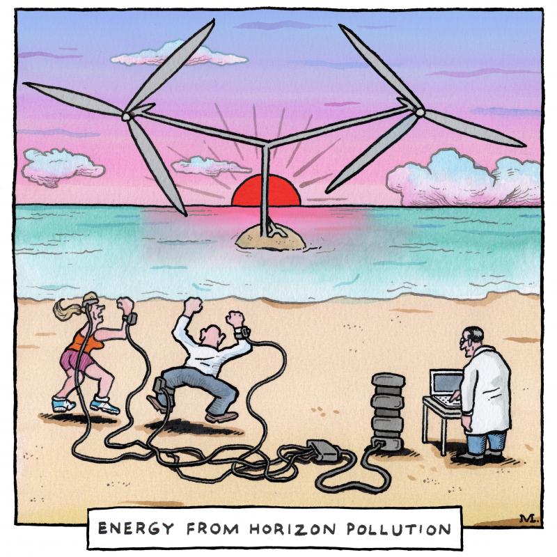Energy from horizon pollution