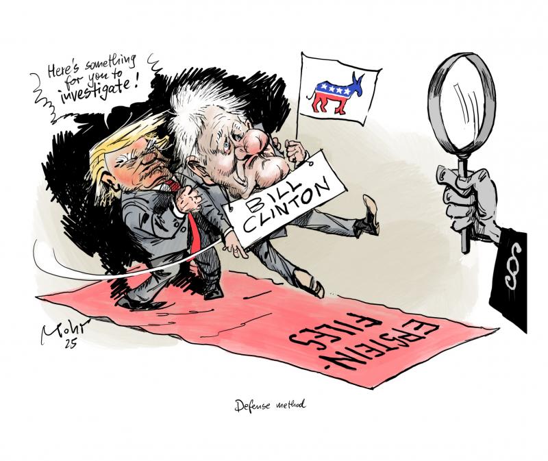 Trump hides behind Bill Clinton facing the Epstein-investigations.