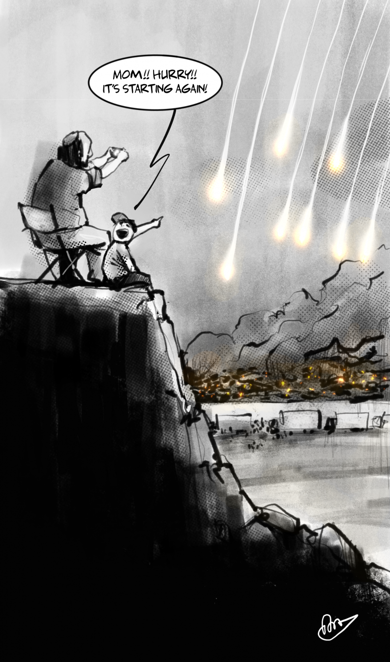Israeli settlers viewpoint to the bombing of gaza