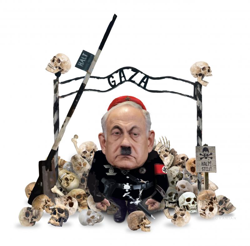 Netanyahu as Hitler