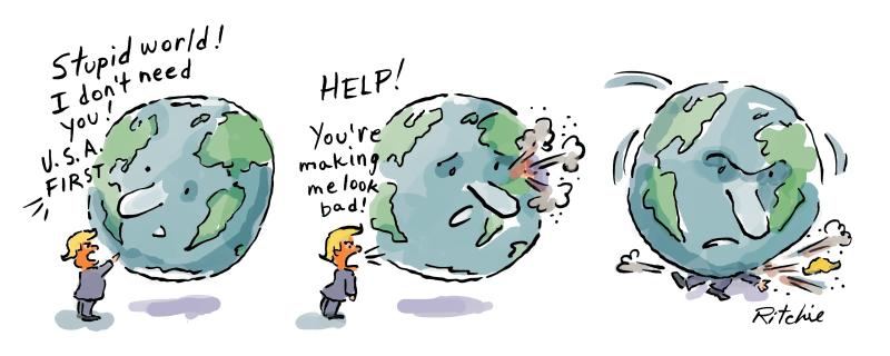 Trump starts a war then asks for help weeks after insulting half the world. 