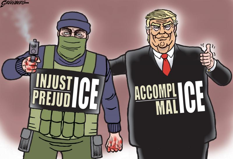 U.S. immigration police and Donald Trump both have labels of ICE, but with other words that end in "ICE"