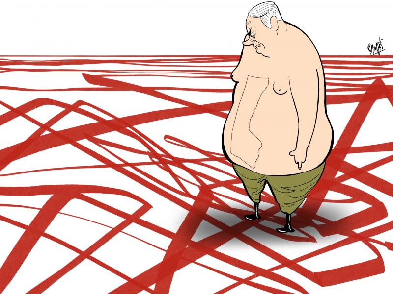 Bibi and the red thin lines…