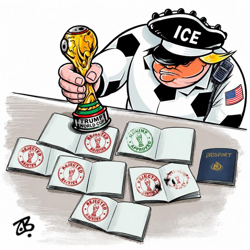 The World Cup Stamp - A rearrangement of my previous cartoon 
