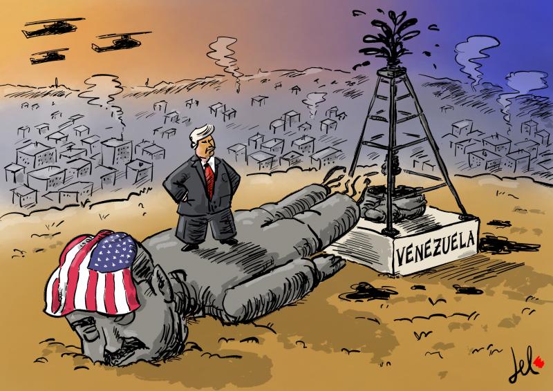 venezuela attack trump usa cartoon del rosso