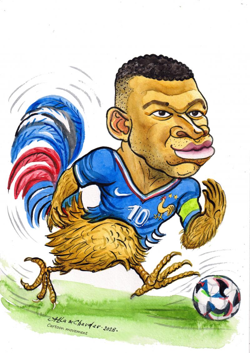 Kylian Mbappé as the French Rooster