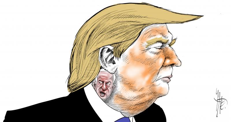 Trump appears with a new mark on his neck, demonstrating the increasingly poor quality of his health.