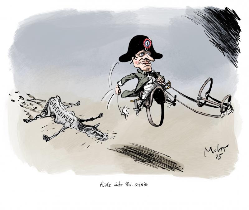 President Macron trying to govern without power just as well as to ride without horse.
