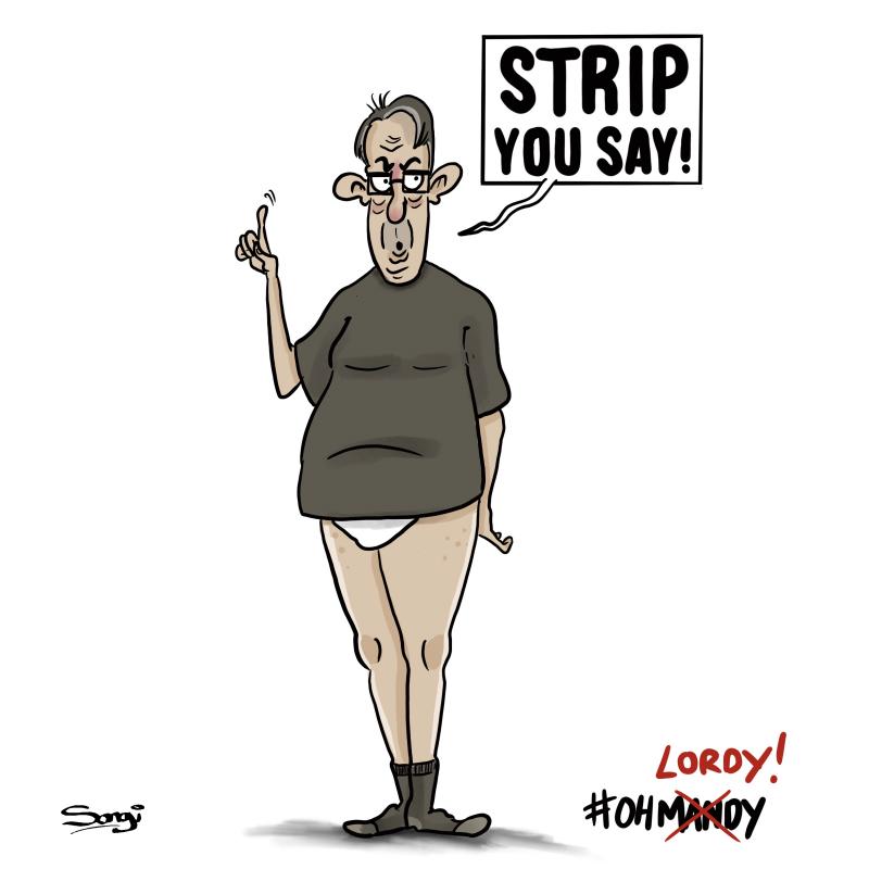 Cartoon on disgraced Lord Peter Mandleson