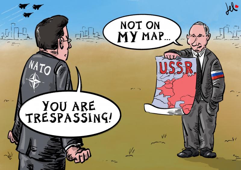 cartoon russia trespassing estonia putin 