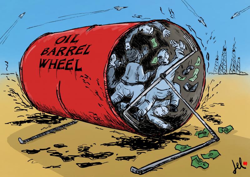 oil barrel price cartoon del rosso