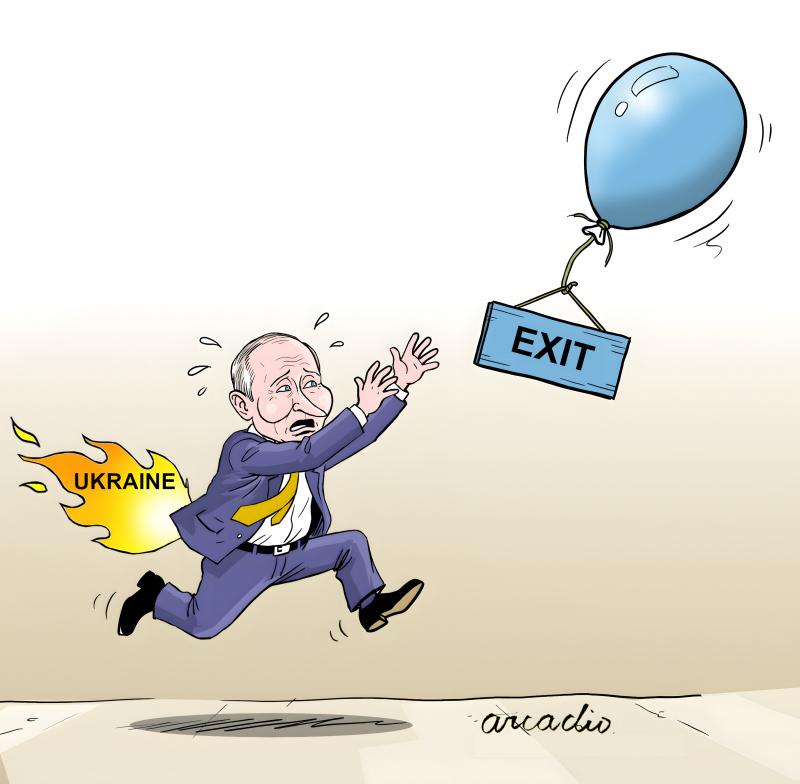 PUTIN IS TRAPPED IN THE WAR.