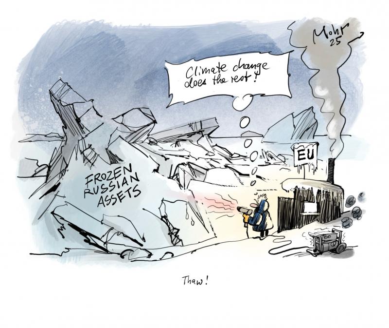 The EU cannot agree on the use of frozen Russian assets.