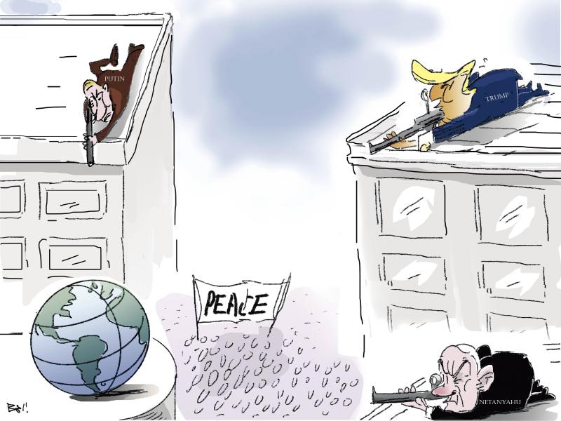 They attack peace and democracy. Trump, Netanyahu, Putin.