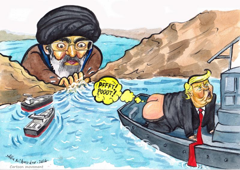 In his helplessness, Trump can only rant about the closed Strait of Hormuz.