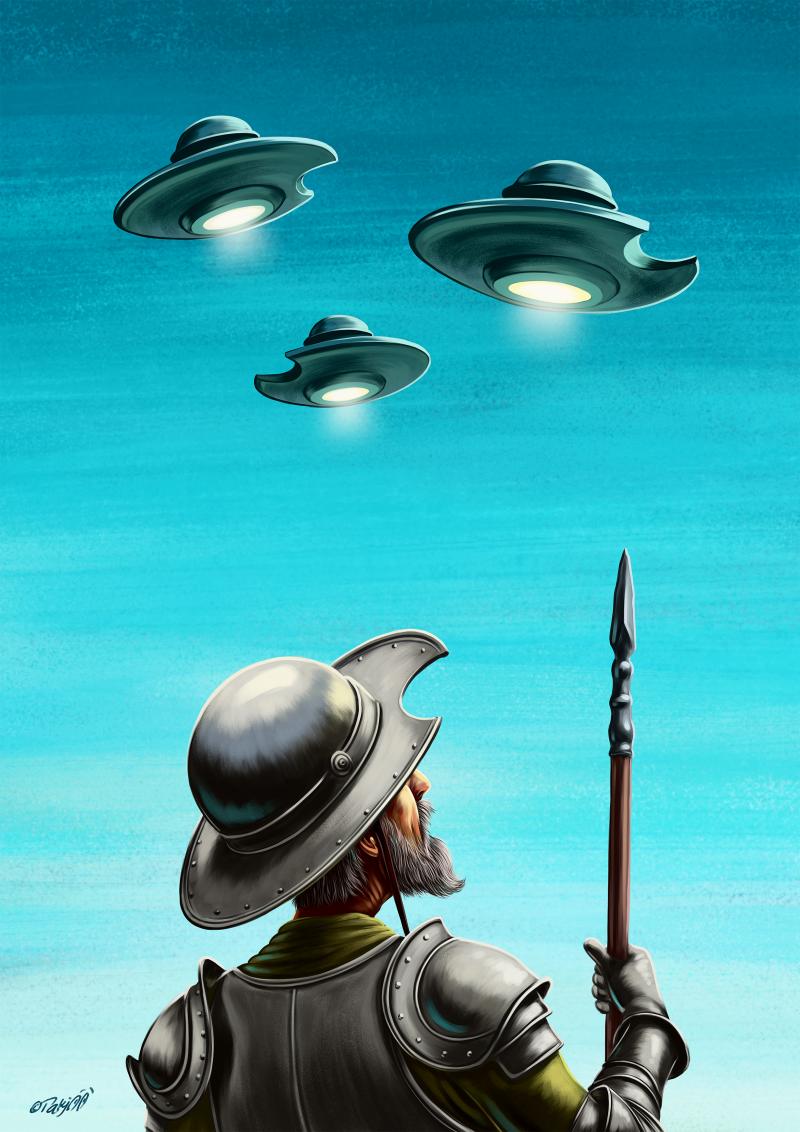 When myths evolve and madness meets modern mystery, even Don Quixote lifts his lance to the sky.