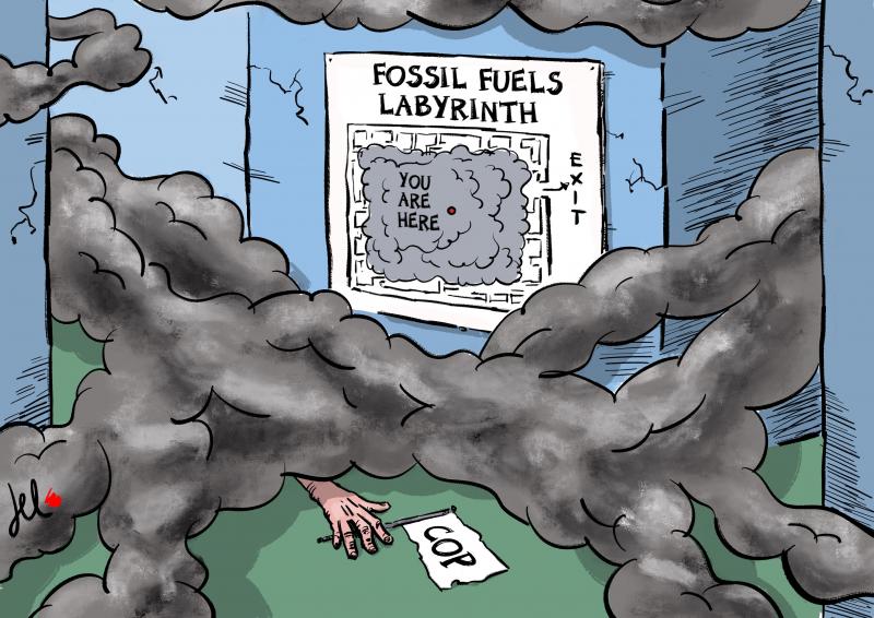 cartoon about cop and fossil fuels