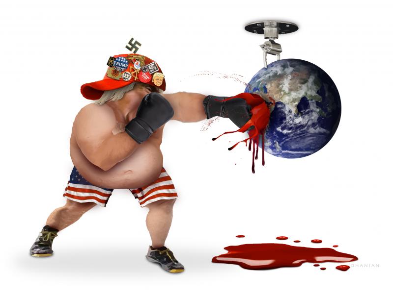 Donald Trump as a bully to the world