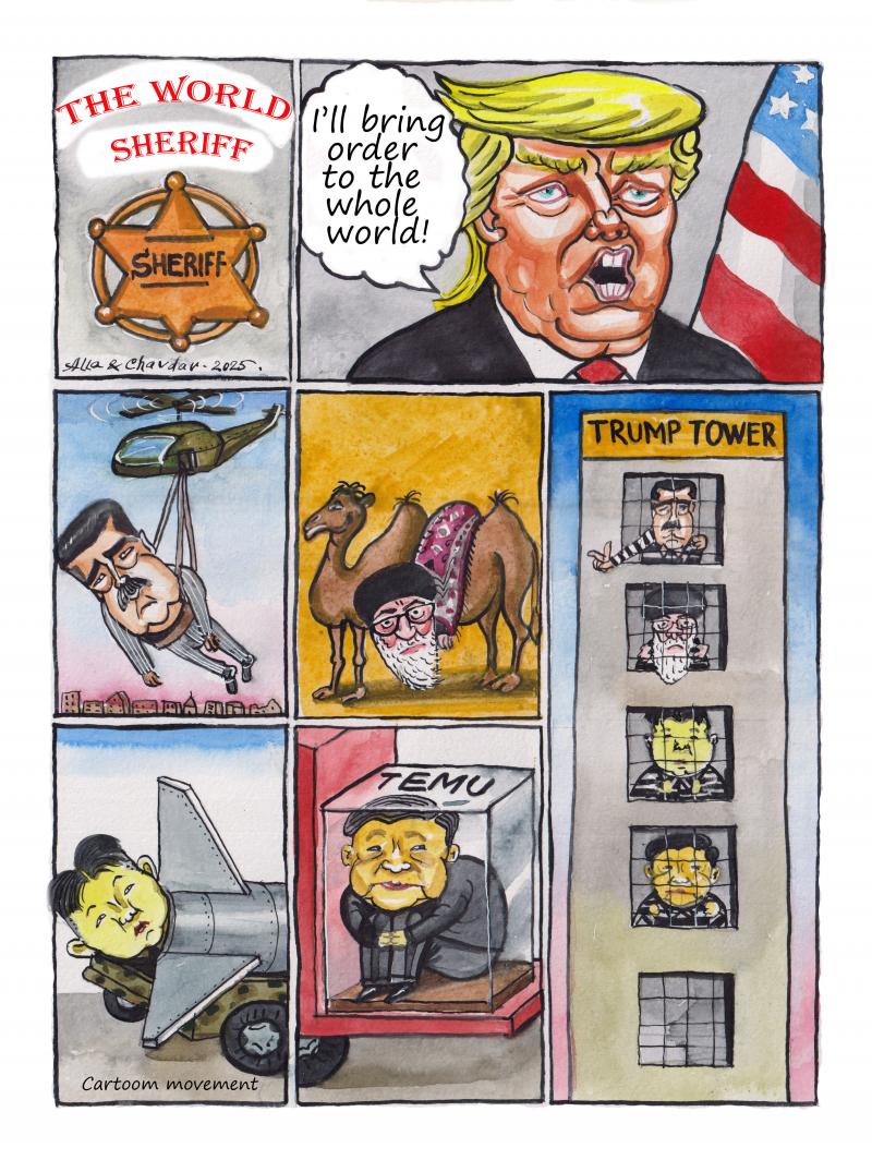 Trump arrests dictators around the world and locks them up in Trump Tower.