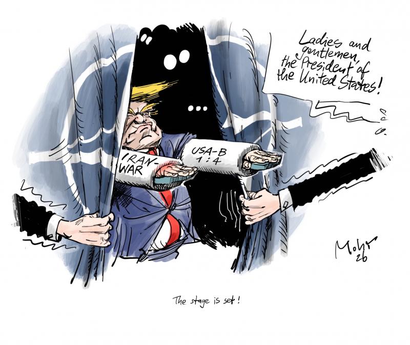 A wounded Trump passes through the NATO-curtain.