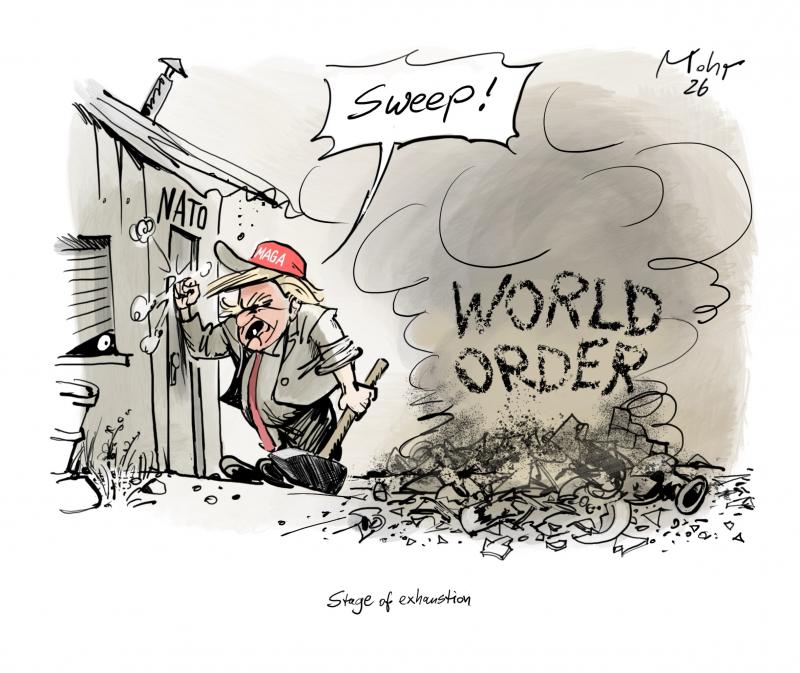 Trump destroys the world order and is now knocking on NATO's door.