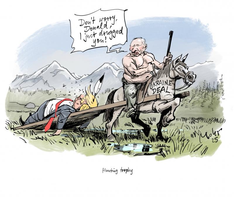 Trump meets hunter Putin in Alaska.