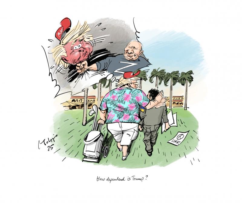 Trump and Selenskyj in Mar-a-Lago, checking out the Ukraine-peace-suggestion while Trump fears Putin's stranglehold