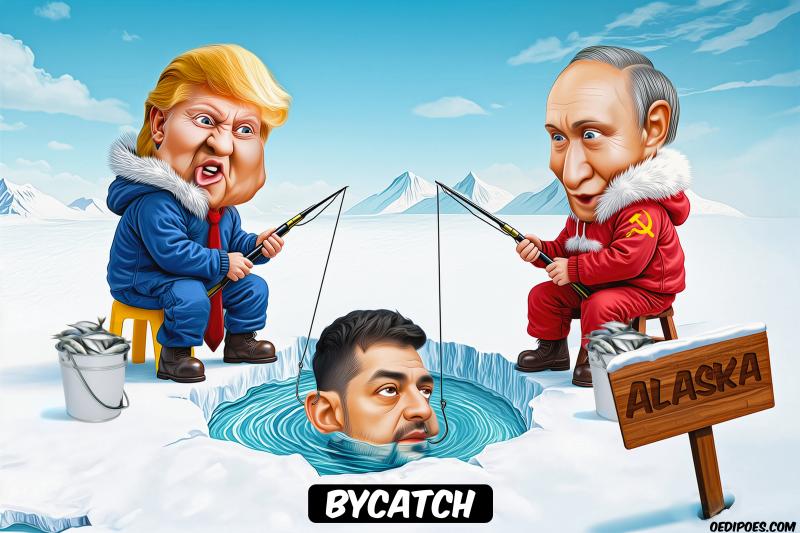 Trump and Putin ice fishing