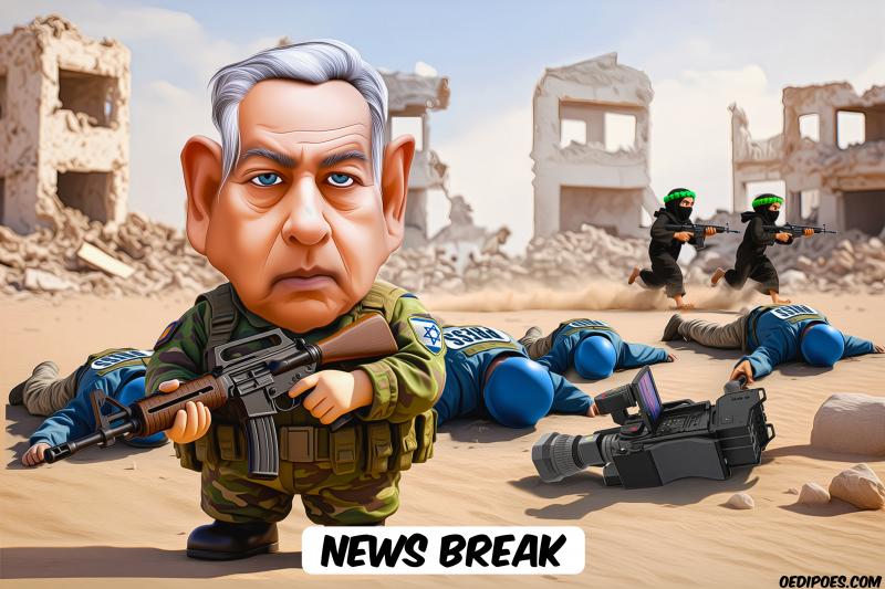 Netanyahu holding gun