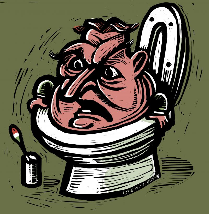 Orban flushed down a toilet