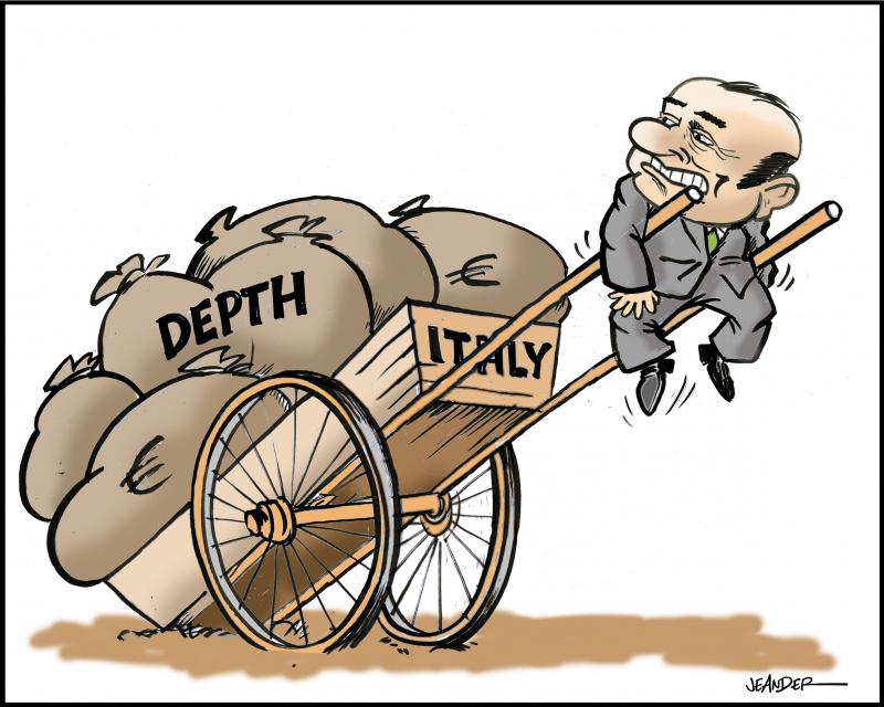 Cartoon about Berlusconi and debt