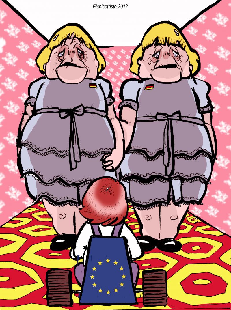 Cartoon about Angela Merkel
