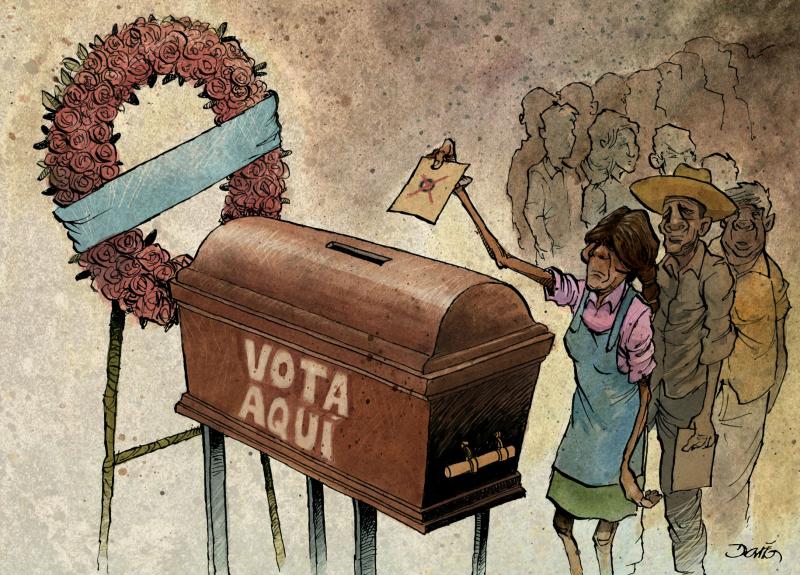 Cartoon about elections in Mexico
