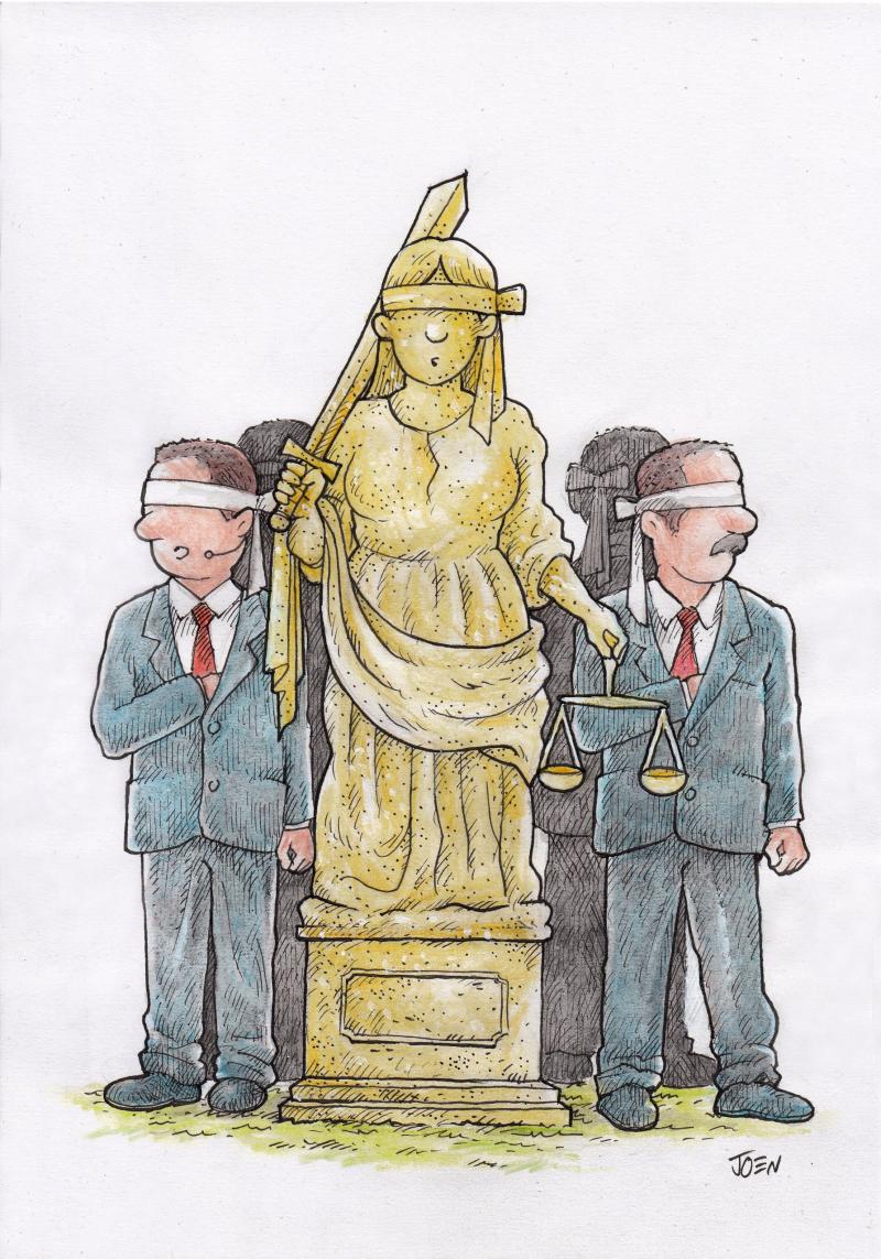 Cartoon about justice and security