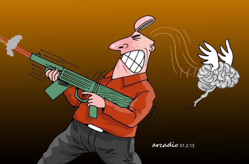 Cartoon about senseless violence