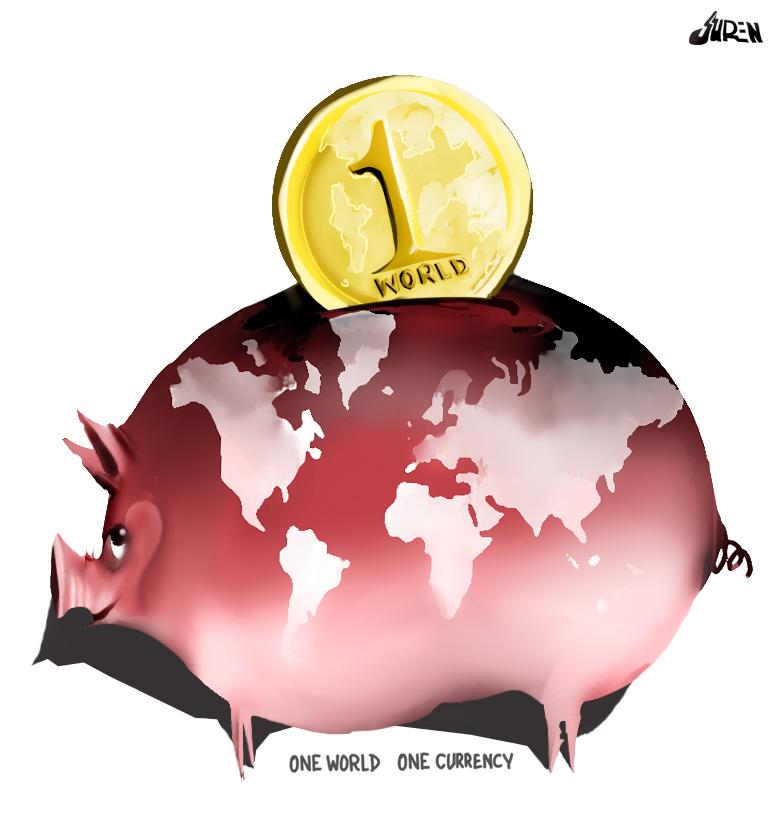 One World One Currency Cartoon Movement