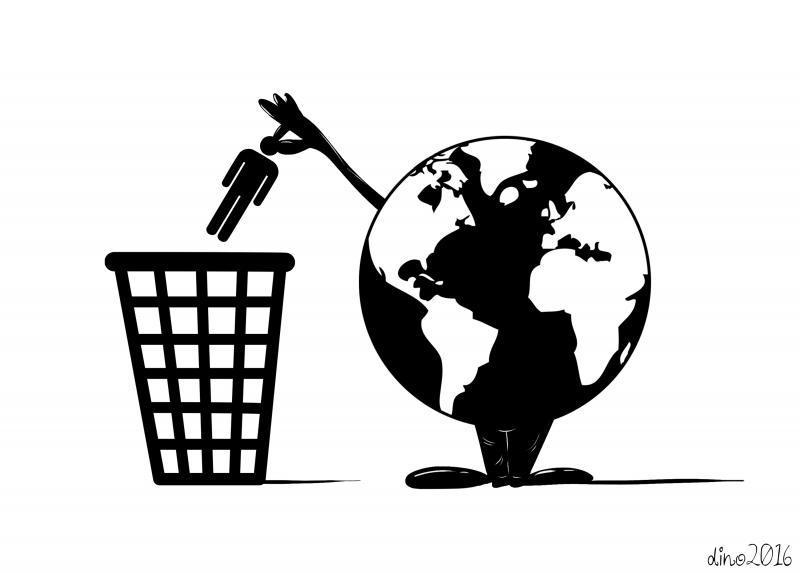 Cartoon about waste